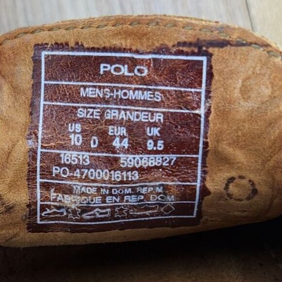 Polo Ralph Lauren Tucker Leather Moccasins Mens 10 D Brown Whipstitch Boat Shoes - Picture 10 of 10